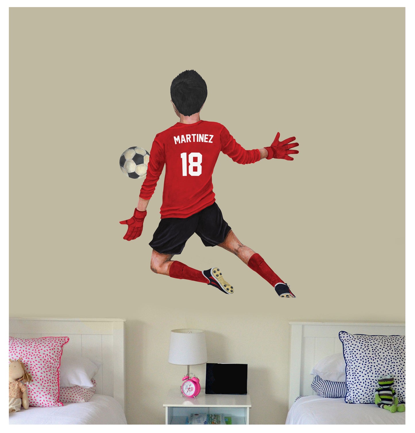 Design and order custom sports wall decals with your favorite team colors, logos, and motivational quotes.
